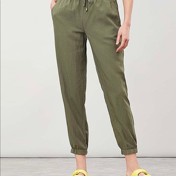 Seaweed Cecelia Linen-Blend Crop Pants - Size Medium - Picture 2 of 4